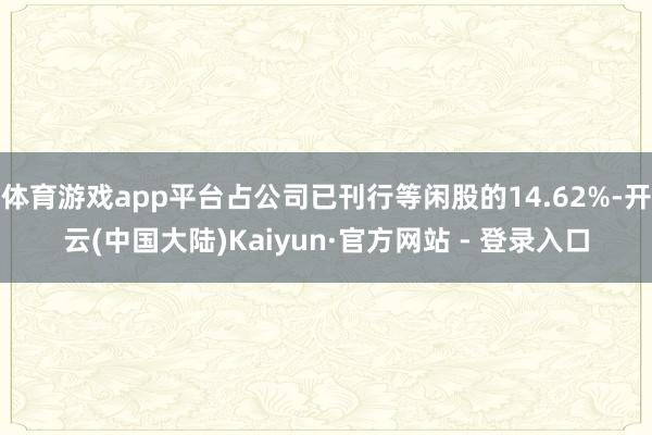 体育游戏app平台占公司已刊行等闲股的14.62%-开云(中国大陆)Kaiyun·官方网站 - 登录入口