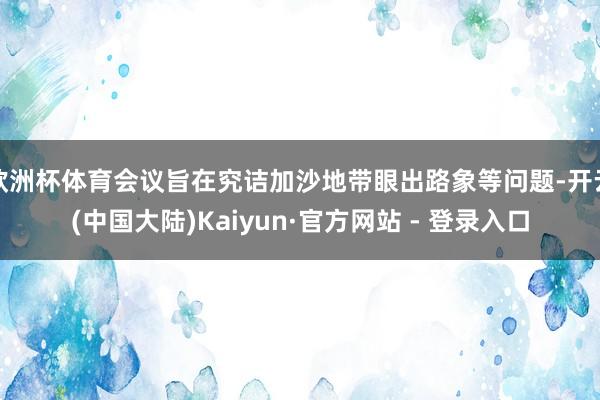 欧洲杯体育会议旨在究诘加沙地带眼出路象等问题-开云(中国大陆)Kaiyun·官方网站 - 登录入口