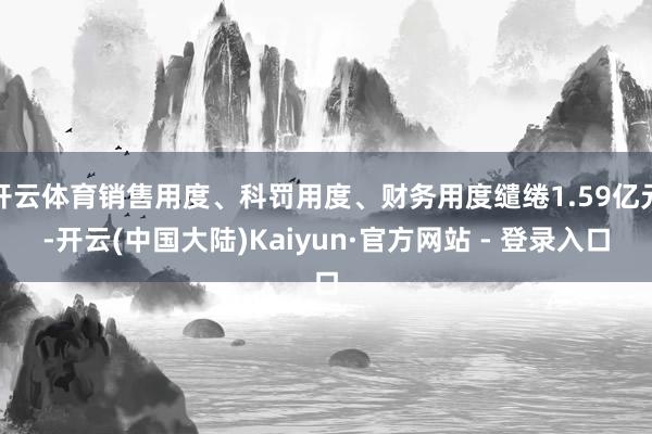 开云体育销售用度、科罚用度、财务用度缱绻1.59亿元-开云(中国大陆)Kaiyun·官方网站 - 登录入口