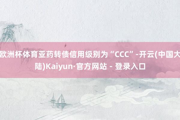欧洲杯体育亚药转债信用级别为“CCC”-开云(中国大陆)Kaiyun·官方网站 - 登录入口
