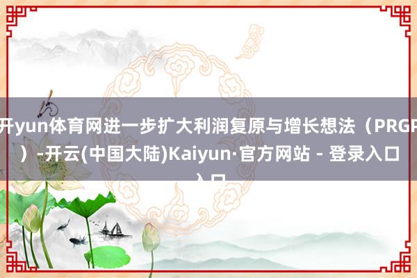 开yun体育网进一步扩大利润复原与增长想法（PRGP）-开云(中国大陆)Kaiyun·官方网站 - 登录入口